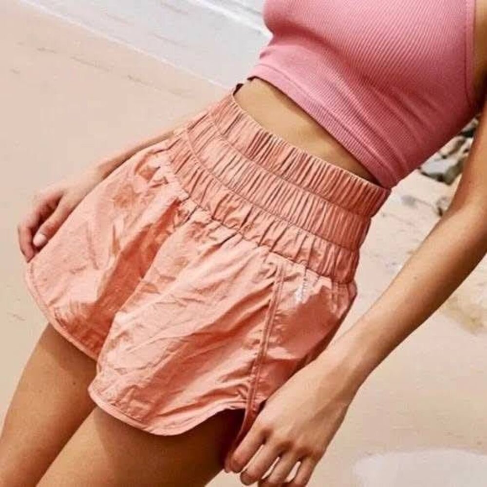 Free‎ People Movement The Way Home Shorts Women's Small Peach Elastic Waist